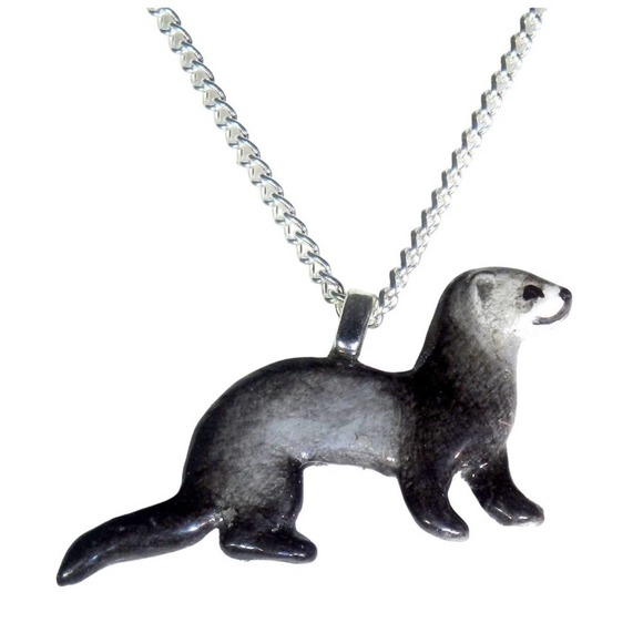 Black Sable Ferret Necklace 739 - Picture 1 of 9